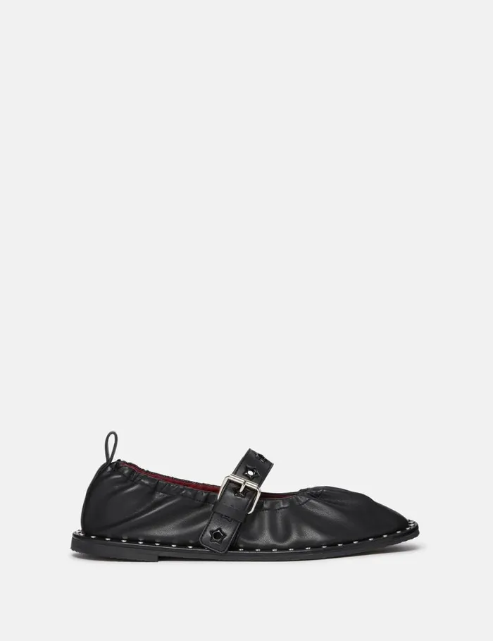 Women Falabella StarStudded Ballet Flats Midnight Black And Pure White Stella McCartney Flats