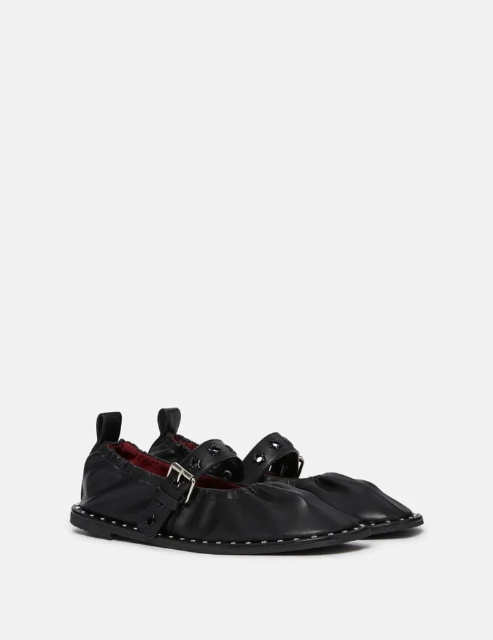 Women Falabella StarStudded Ballet Flats Midnight Black And Pure White Stella McCartney Flats Women Falabella StarStudded Ballet Flats Midnight Black And Pure White Stella McCartney Flats