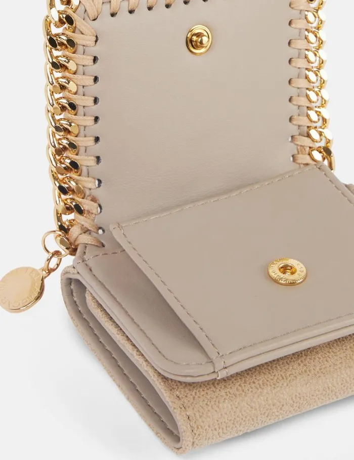 Women Falabella TriFold Wallet Clotted Cream Stella McCartney Iconic Falabella