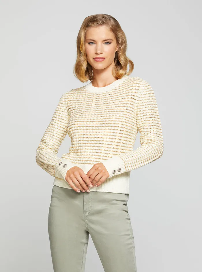Women Fashion Tops GUESS Cream Multi Georgie Knit Top