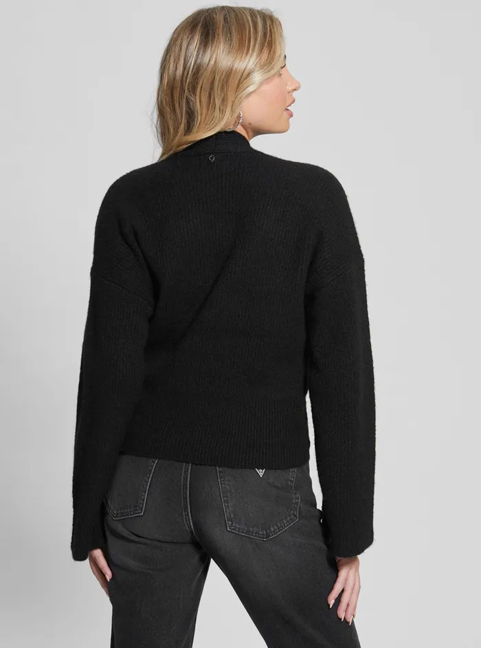 Women Fashion Tops GUESS Eco Black Kimono Nora Knit Top Women Fashion Tops GUESS Eco Black Kimono Nora Knit Top