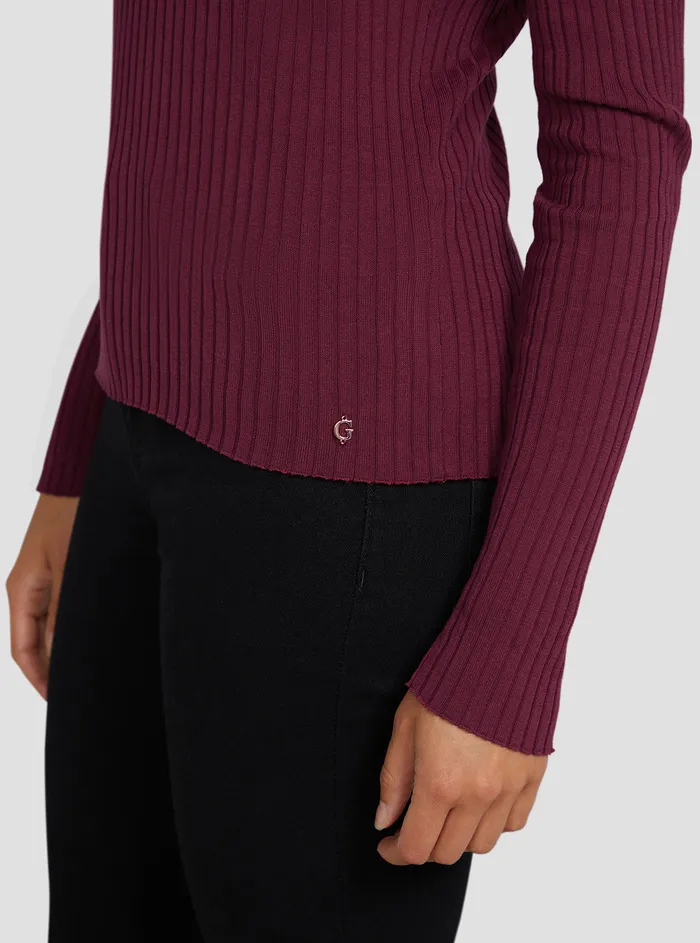 Women Fashion Tops GUESS Eco Pink Marion Knit Top