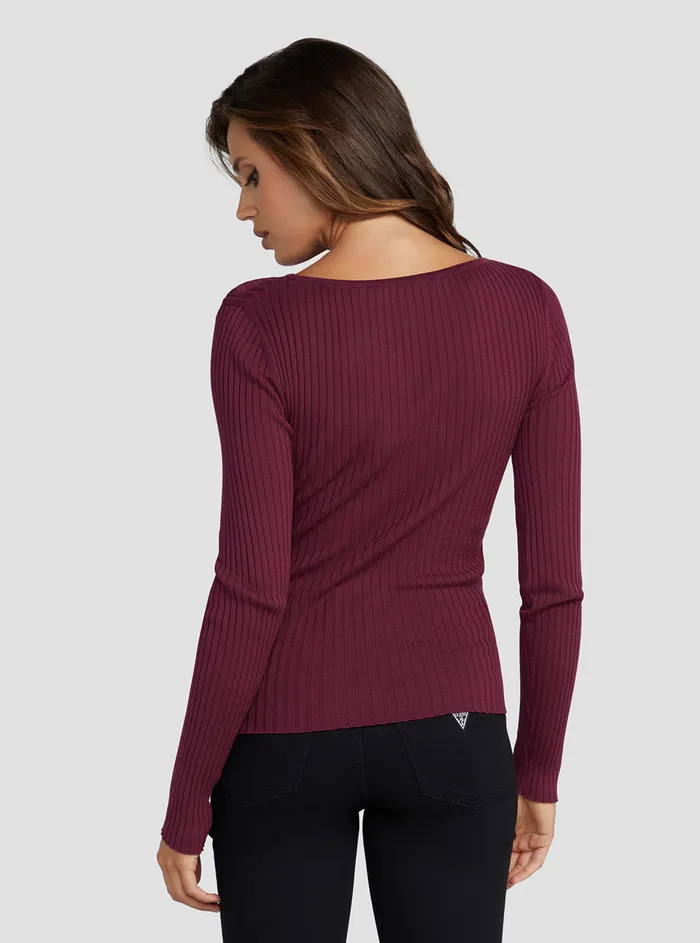 Women Fashion Tops GUESS Eco Pink Marion Knit Top