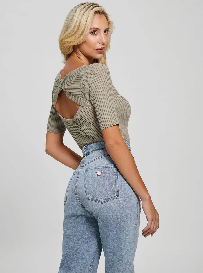 Women Fashion Tops GUESS Eco Sage Aysha Reversible Knit Top Women Fashion Tops GUESS Eco Sage Aysha Reversible Knit Top