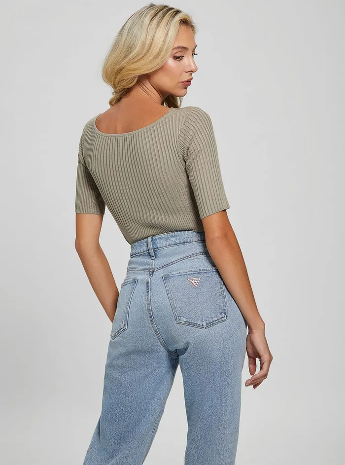 Women Fashion Tops GUESS Eco Sage Aysha Reversible Knit Top Women Fashion Tops GUESS Eco Sage Aysha Reversible Knit Top