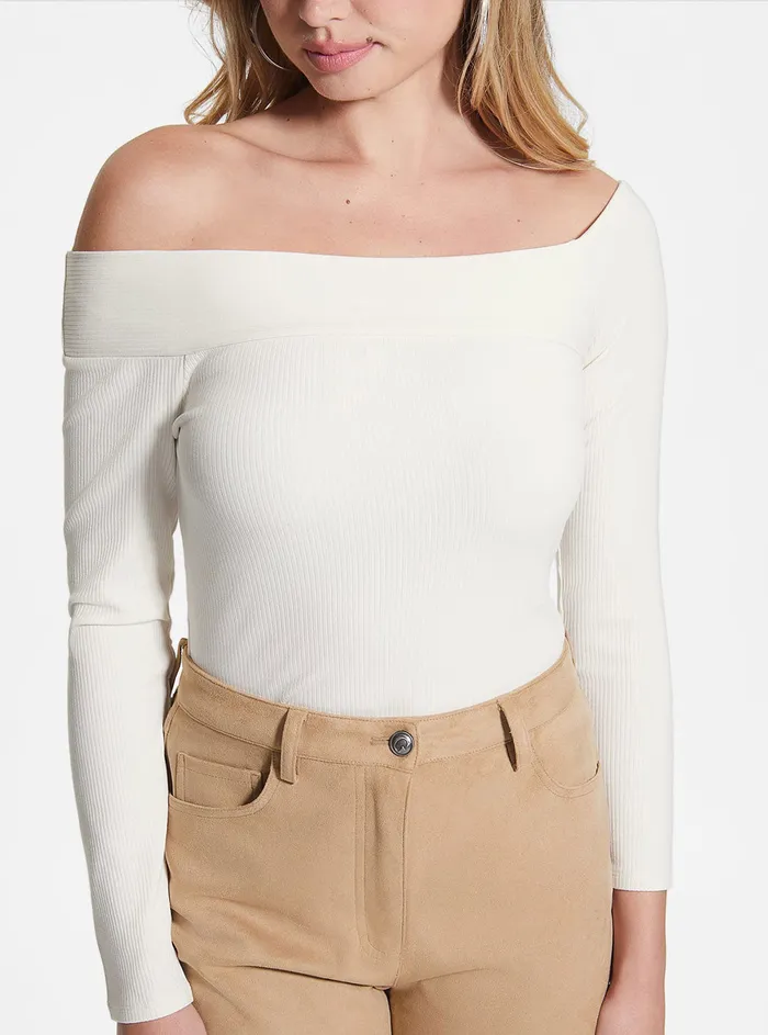 Women Fashion Tops GUESS Eco White Amelia Top Women Fashion Tops GUESS Eco White Amelia Top