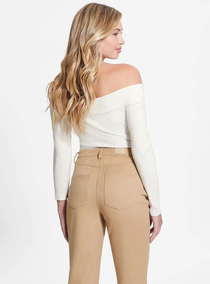 Women Fashion Tops GUESS Eco White Amelia Top Women Fashion Tops GUESS Eco White Amelia Top