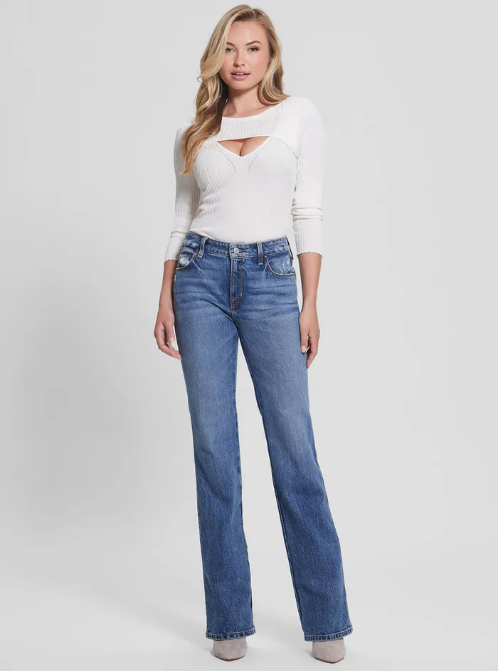 Women Fashion Tops GUESS Eco White Marion Knit Top