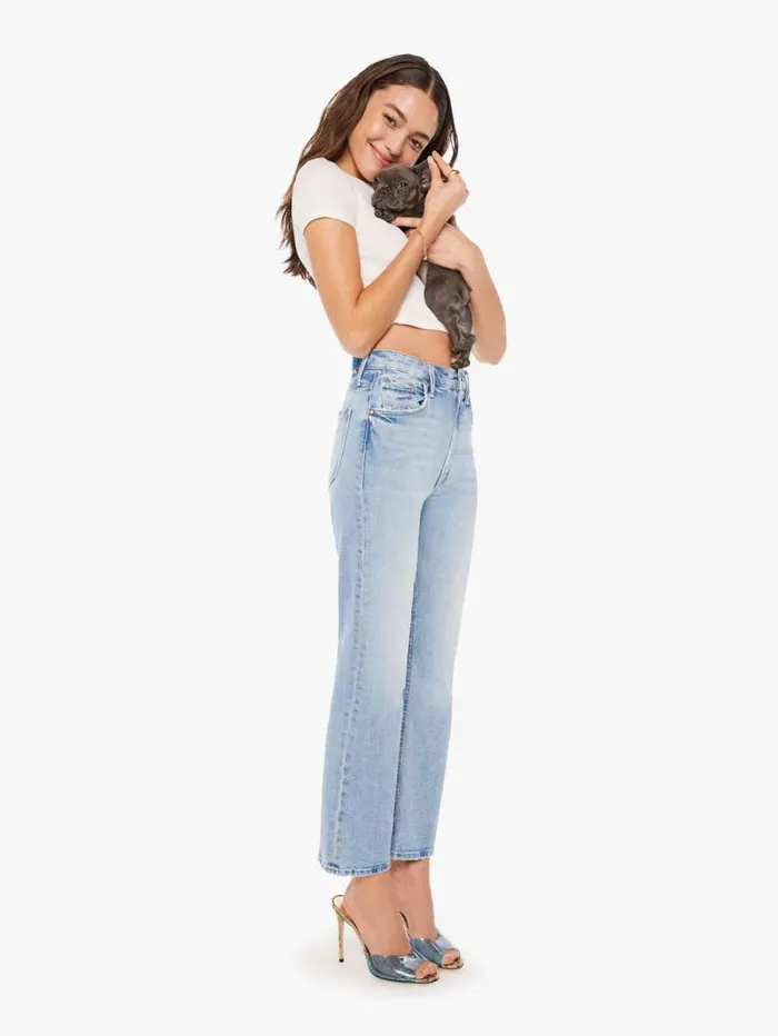 Women Flare Mother Denim The Scooter Ankle Blue lightpastel