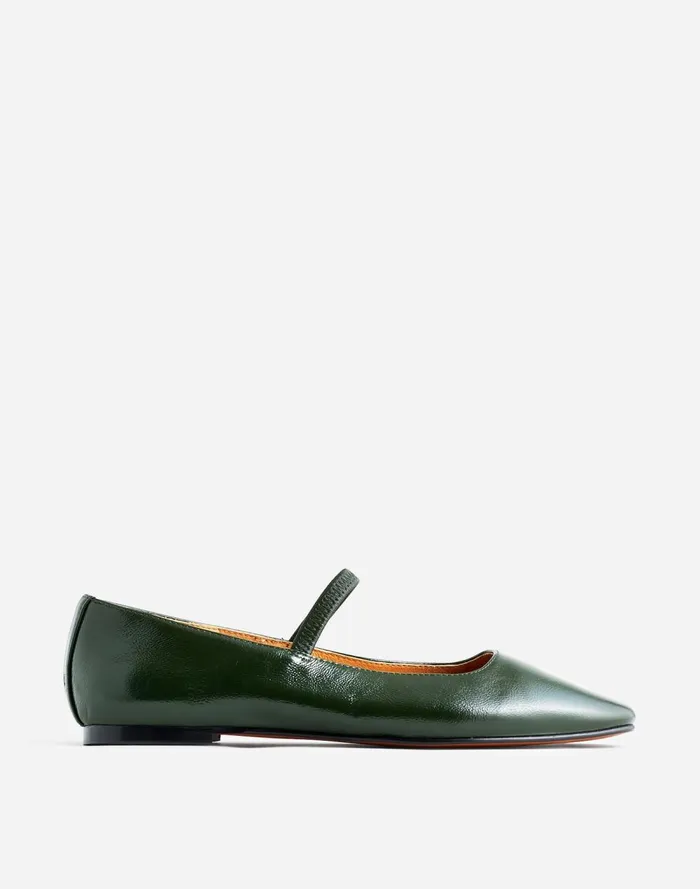 Women Flats and Loafers Madewell The Greta Ballet Flat Dark Forest