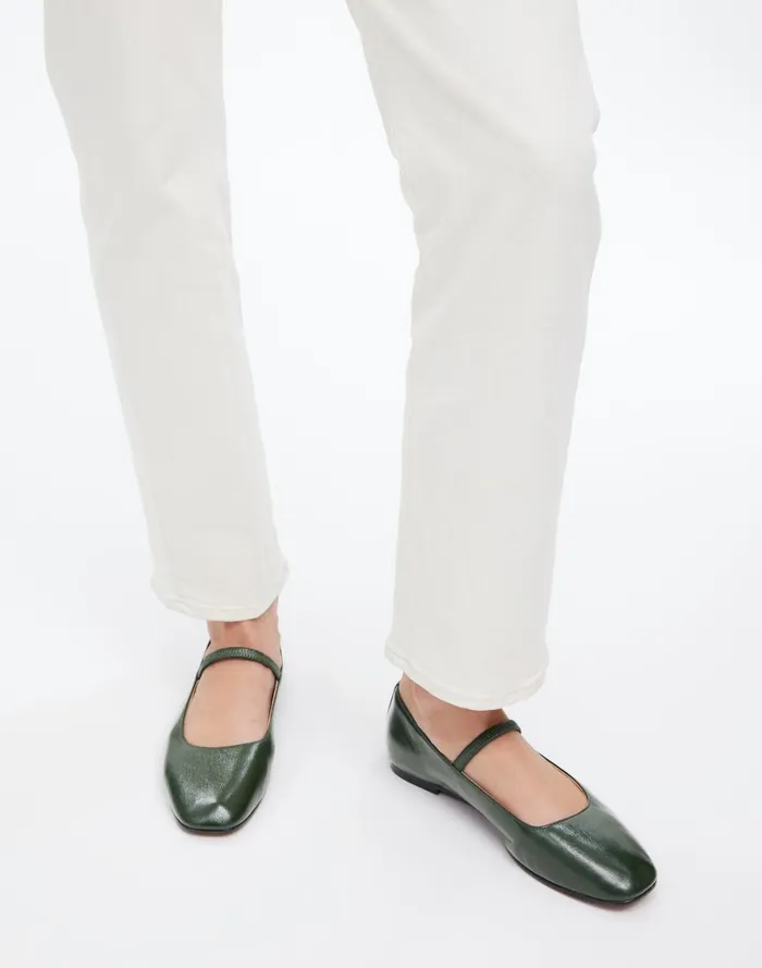 Women Flats and Loafers Madewell The Greta Ballet Flat Dark Forest