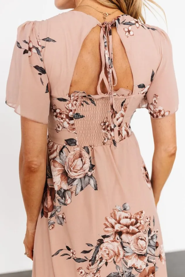 Women Fleur Maxi Dress Nude Floral Baltic Born Maxi Dresses Women Fleur Maxi Dress Nude Floral Baltic Born Maxi Dresses