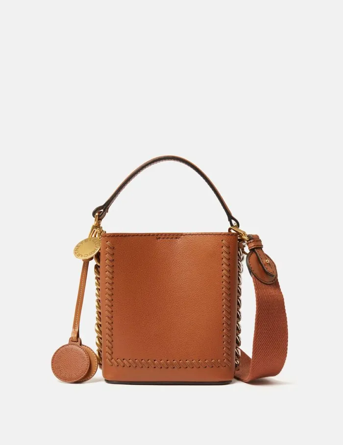 Women Frayme MIRUM Mini Square Bucket Bag Brandy Stella McCartney TopHandle Bags