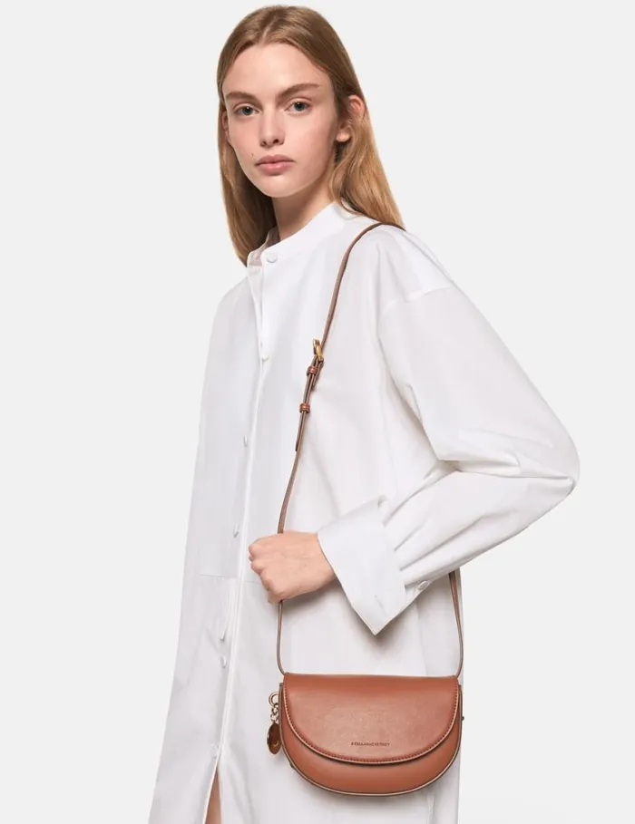 Women Frayme Whipstitch Small Shoulder Bag Tan Brown Stella McCartney Crossbody Bags Women Frayme Whipstitch Small Shoulder Bag Tan Brown Stella McCartney Crossbody Bags