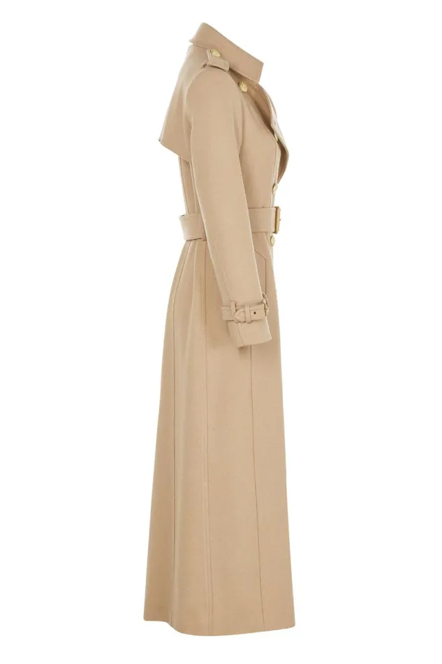 Women Full Length Marlborough Trench Coat Camel Holland Cooper Tailoring
