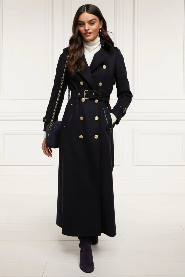 Women Full Length Marlborough Trench Coat Soft Navy Holland Cooper Tailoring