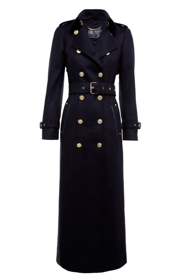 Women Full Length Marlborough Trench Coat Soft Navy Holland Cooper Tailoring