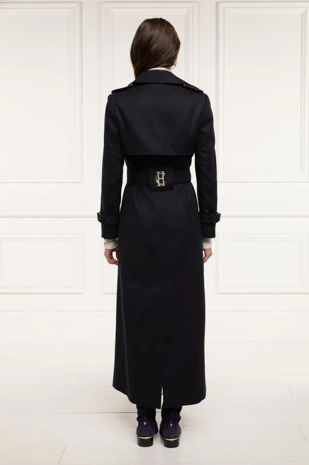 Women Full Length Marlborough Trench Coat Soft Navy Holland Cooper Tailoring