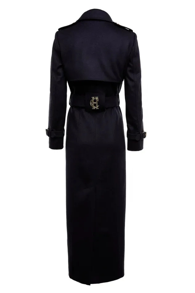 Women Full Length Marlborough Trench Coat Soft Navy Holland Cooper Tailoring