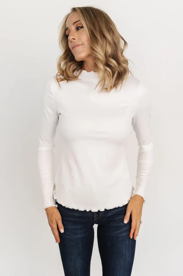 Women Gale Ribbed Top Off White Baltic Born Blouses and Shirts