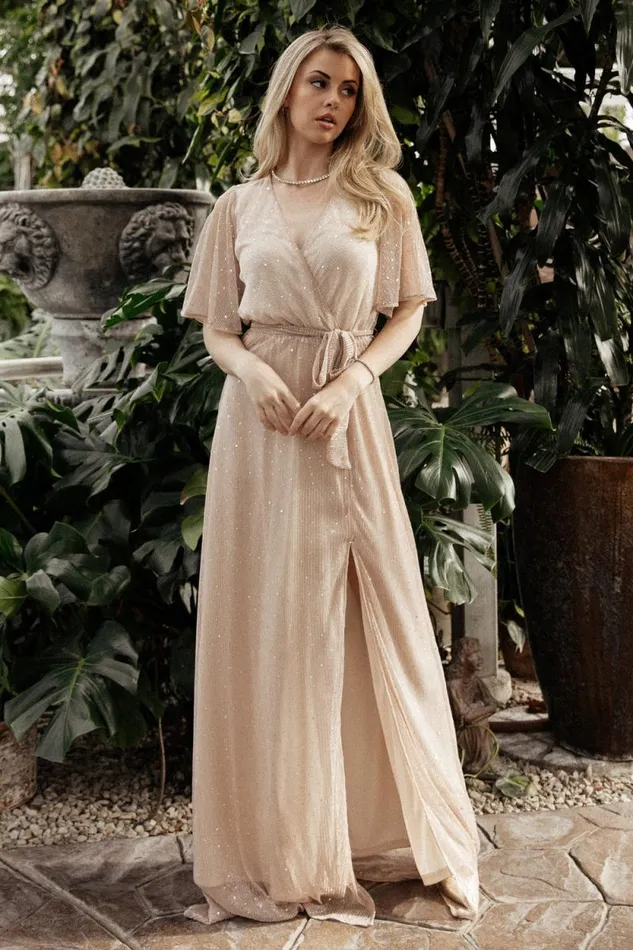 Women Grace Sparkle Gown Champagne Baltic Born Embellished and Sequined