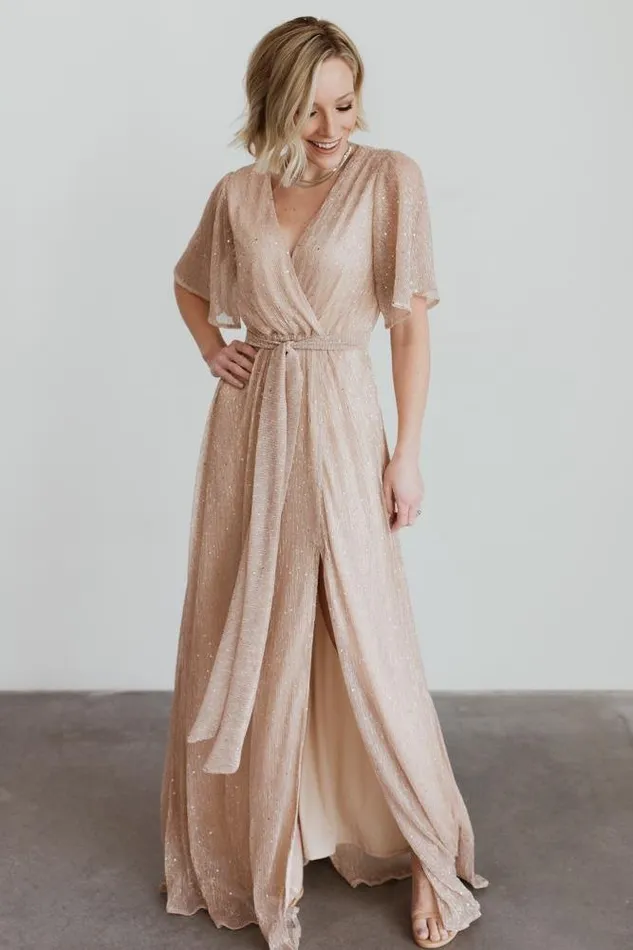 Women Grace Sparkle Gown Champagne Baltic Born Embellished and Sequined