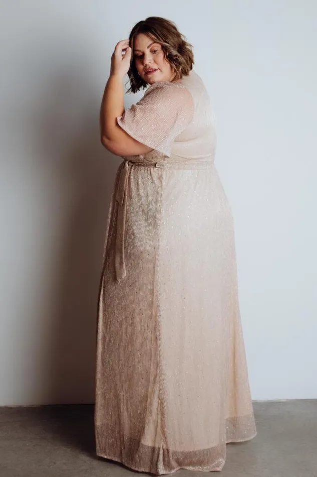 Women Grace Sparkle Gown Champagne Baltic Born Embellished and Sequined