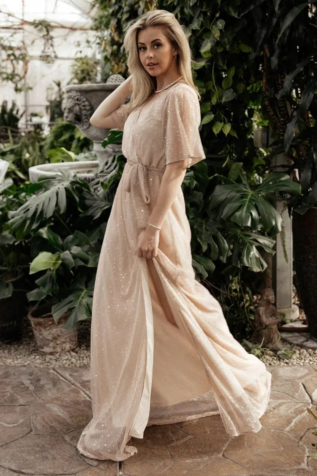 Women Grace Sparkle Gown Champagne Baltic Born Embellished and Sequined