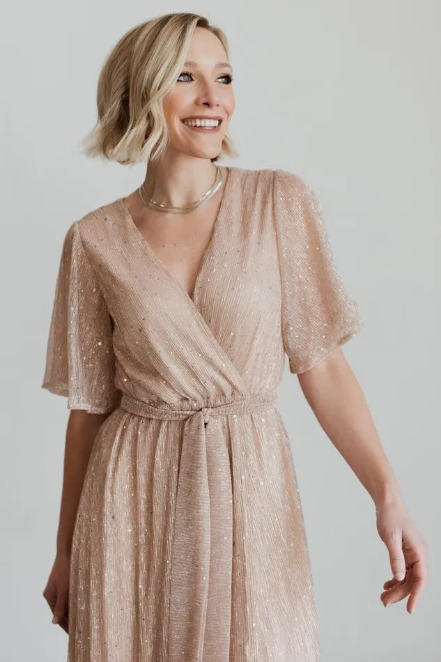 Women Grace Sparkle Gown Champagne Baltic Born Embellished and Sequined
