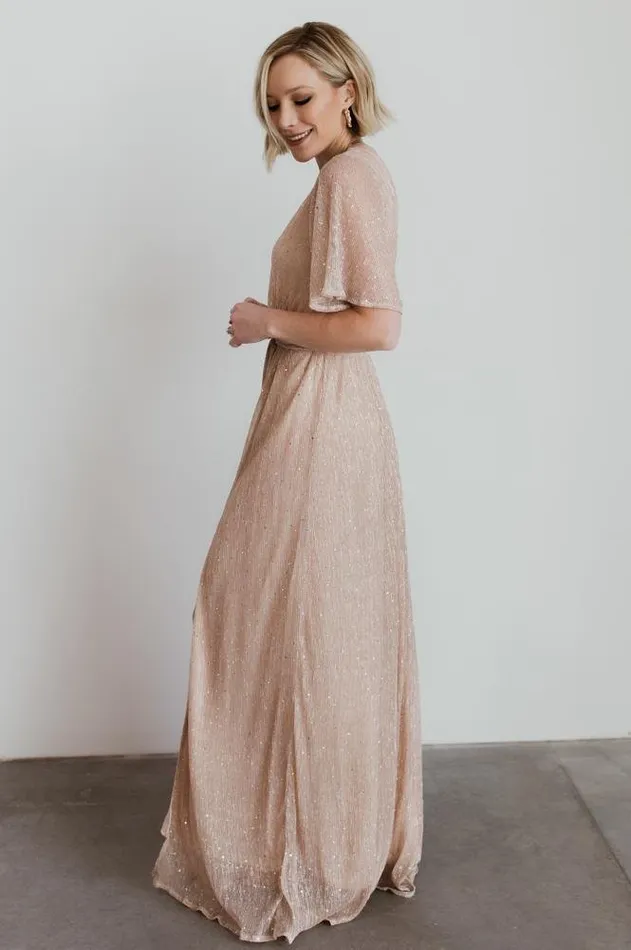 Women Grace Sparkle Gown Champagne Baltic Born Embellished and Sequined