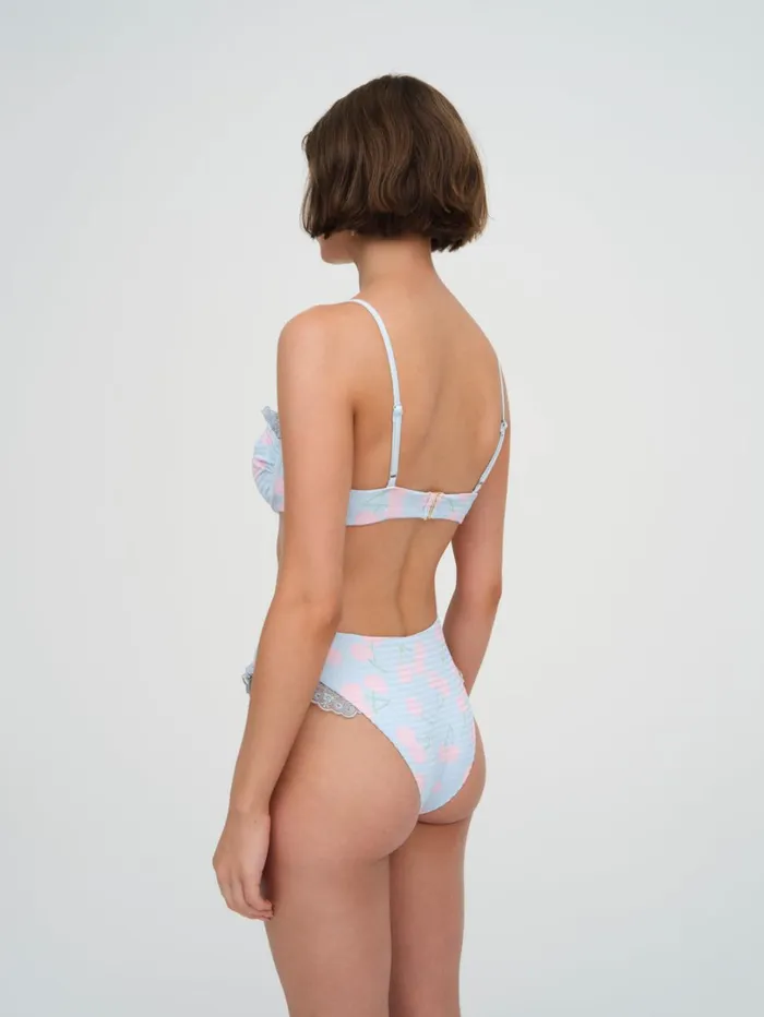 Women Graceanne Ruffle Bikini Bottom Blue For Love and Lemons Swim Women Graceanne Ruffle Bikini Bottom Blue For Love and Lemons Swim
