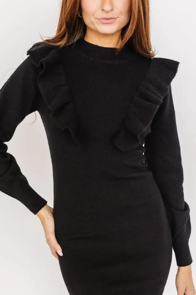 Women Graham Sweater Dress Black Baltic Born Short Dresses Women Graham Sweater Dress Black Baltic Born Short Dresses