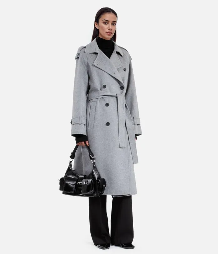 Women Grey Trench Style Coat THE KOOPLES Coats and Jackets
