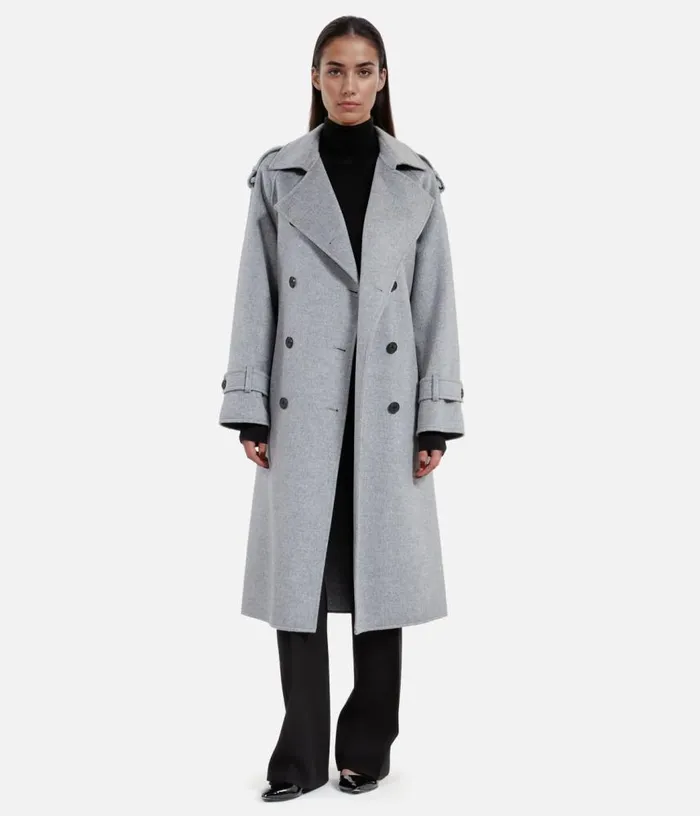 Women Grey Trench Style Coat THE KOOPLES Coats and Jackets