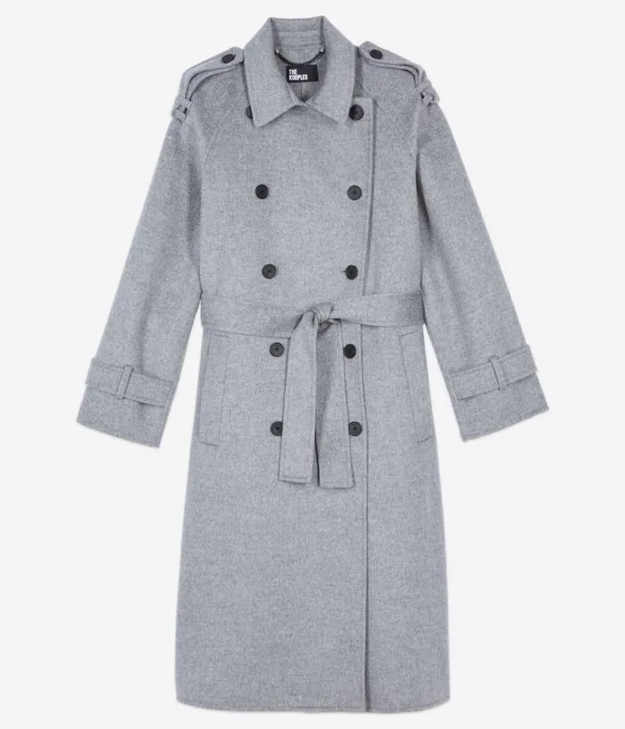 Women Grey Trench Style Coat THE KOOPLES Coats and Jackets