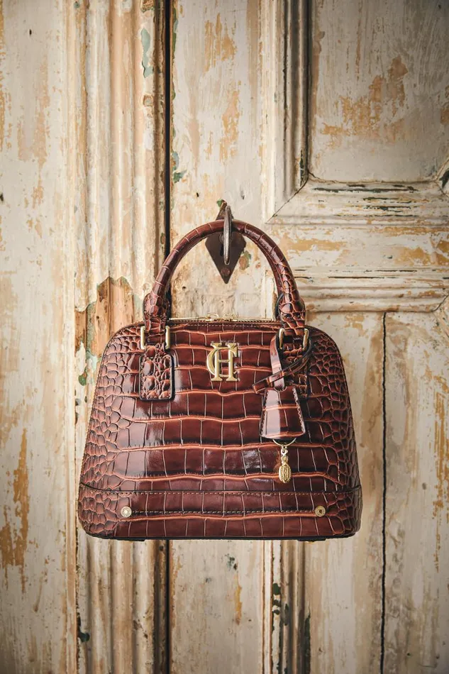 Women Grovesnor Tote Bag Dark Tan Croc Holland Cooper Bags