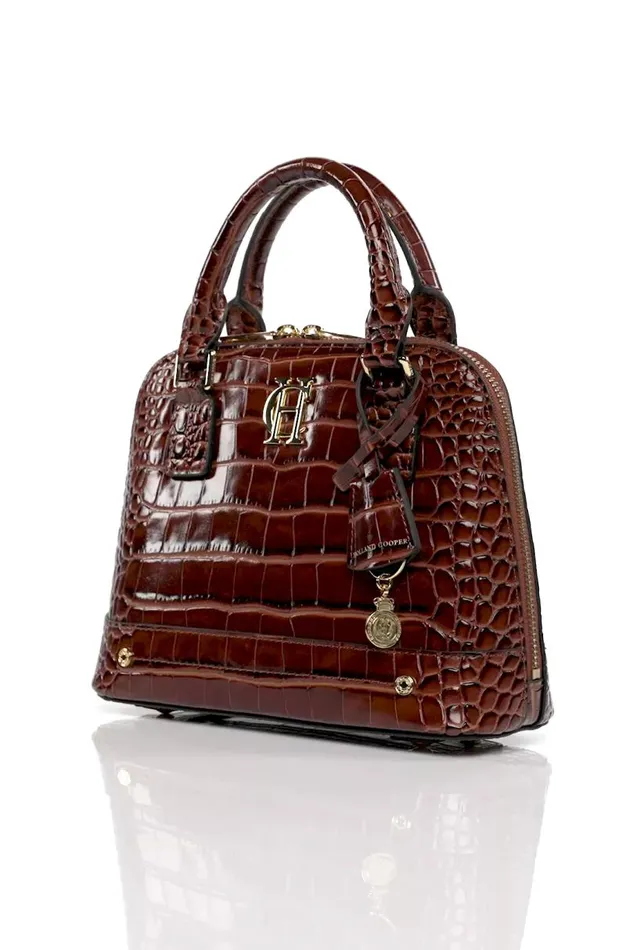 Women Grovesnor Tote Bag Dark Tan Croc Holland Cooper Bags Women Grovesnor Tote Bag Dark Tan Croc Holland Cooper Bags