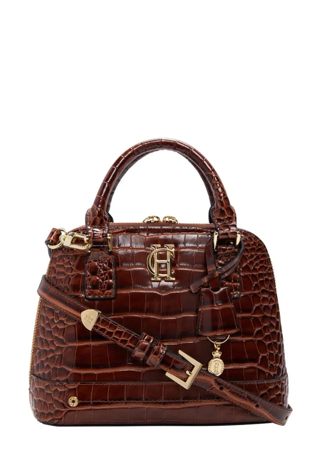 Women Grovesnor Tote Bag Dark Tan Croc Holland Cooper Bags Women Grovesnor Tote Bag Dark Tan Croc Holland Cooper Bags
