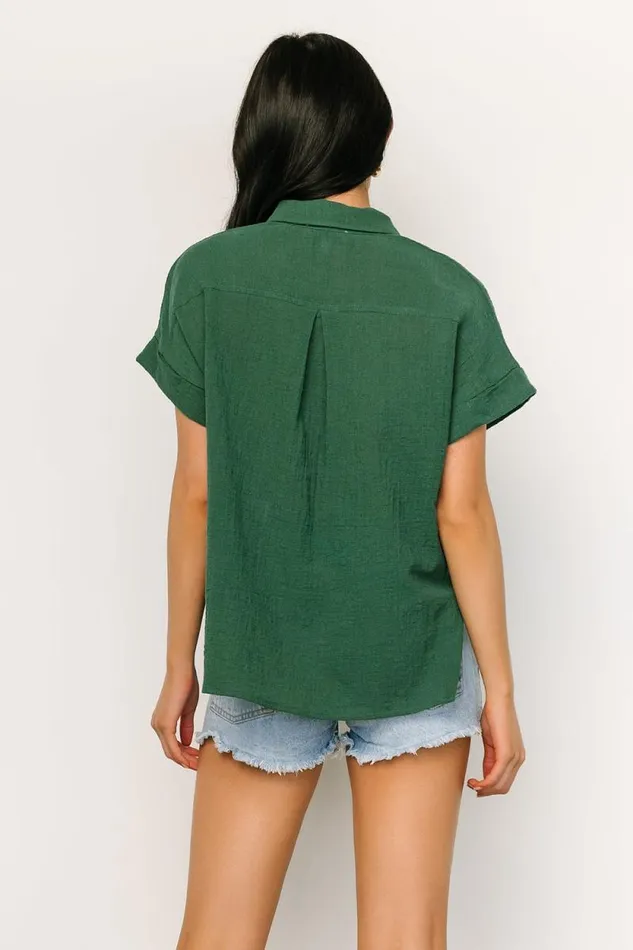 Women Hammond Short Sleeve Top Dark Green Baltic Born Blouses and Shirts