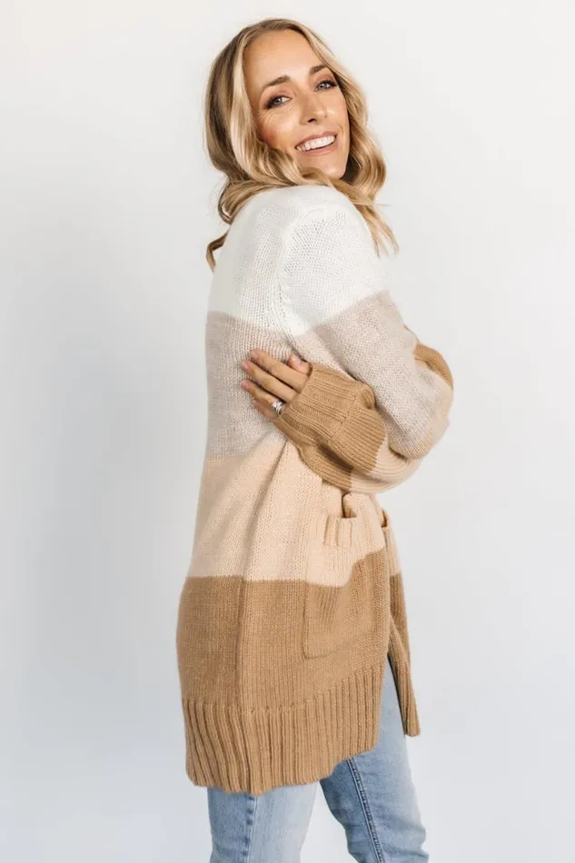 Women Harrison Stripe Knit Cardigan Ivory Multi Baltic Born Cardigans