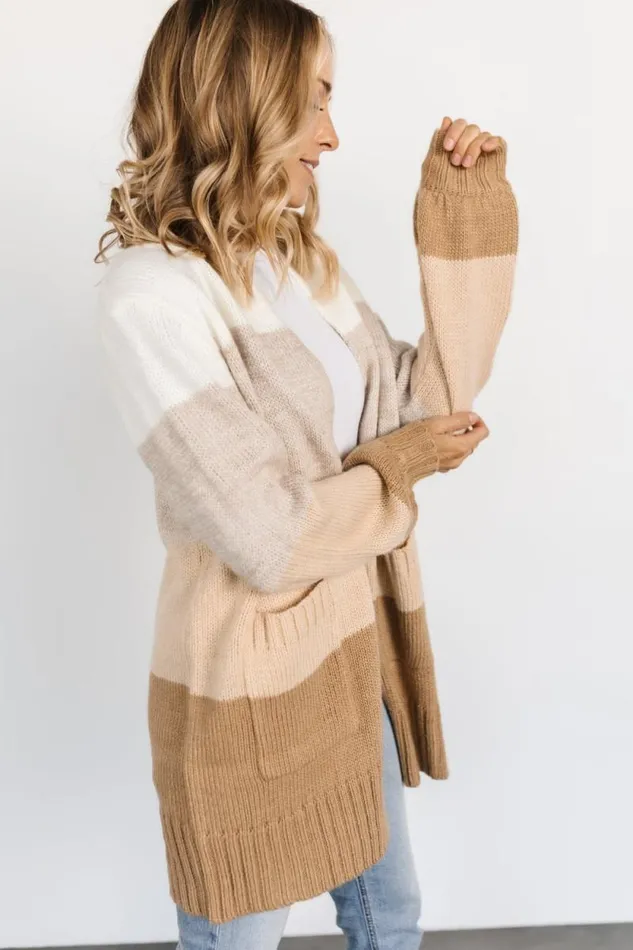 Women Harrison Stripe Knit Cardigan Ivory Multi Baltic Born Cardigans