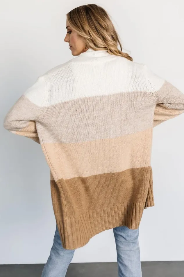 Women Harrison Stripe Knit Cardigan Ivory Multi Baltic Born Cardigans