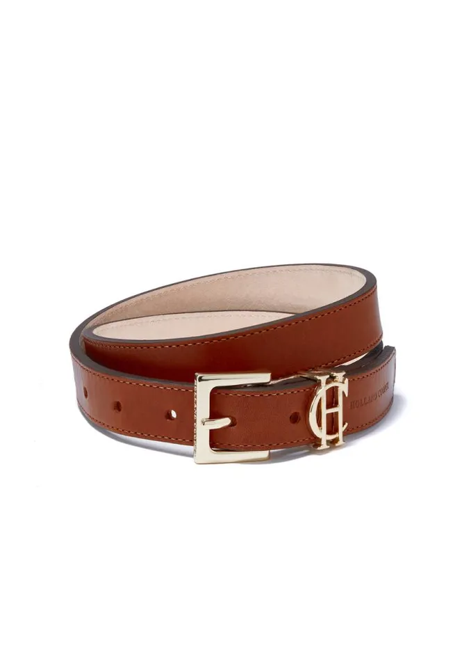 Women HC Slim Logo Belt Tan Holland Cooper Belts