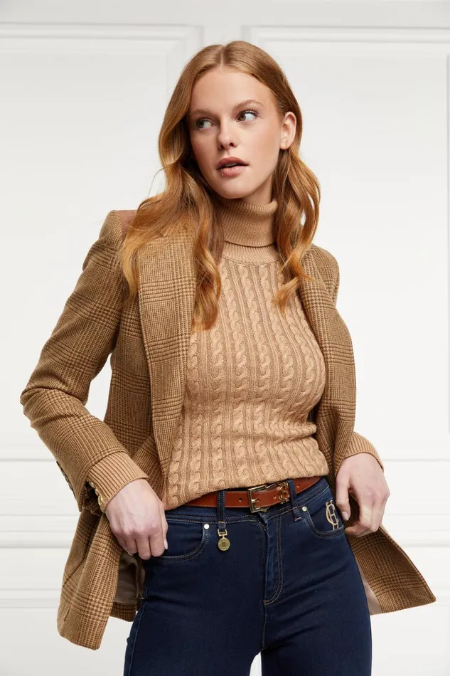Women HC Slim Logo Belt Tan Holland Cooper Belts