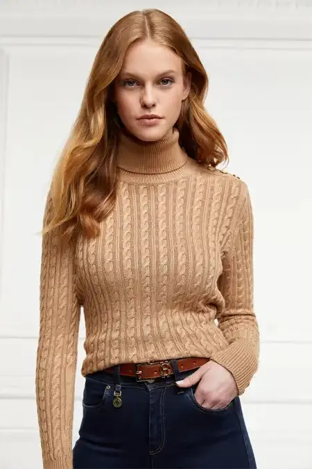 Women HC Slim Logo Belt Tan Holland Cooper Belts