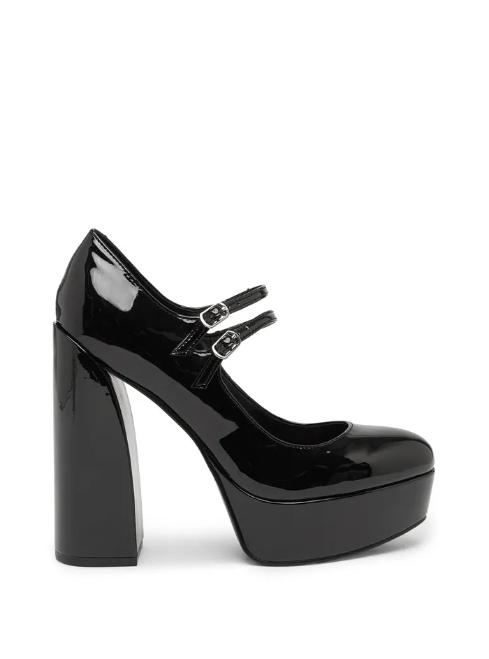 Women Heels GUESS Black Patent Callyna Heels