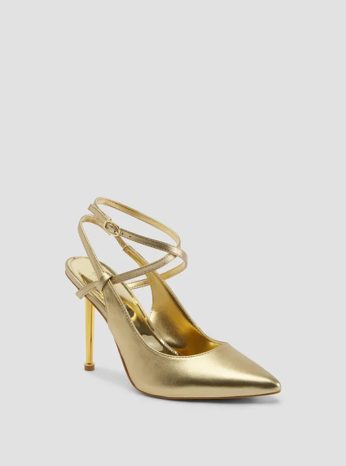 Women Heels GUESS Gold Staton Metallic High Heels