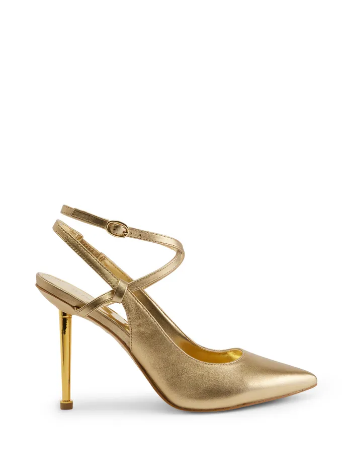 Women Heels GUESS Gold Staton Metallic High Heels