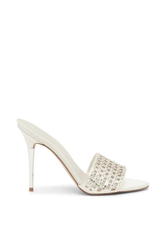 Women Heels GUESS White Mably Crystal High Heels