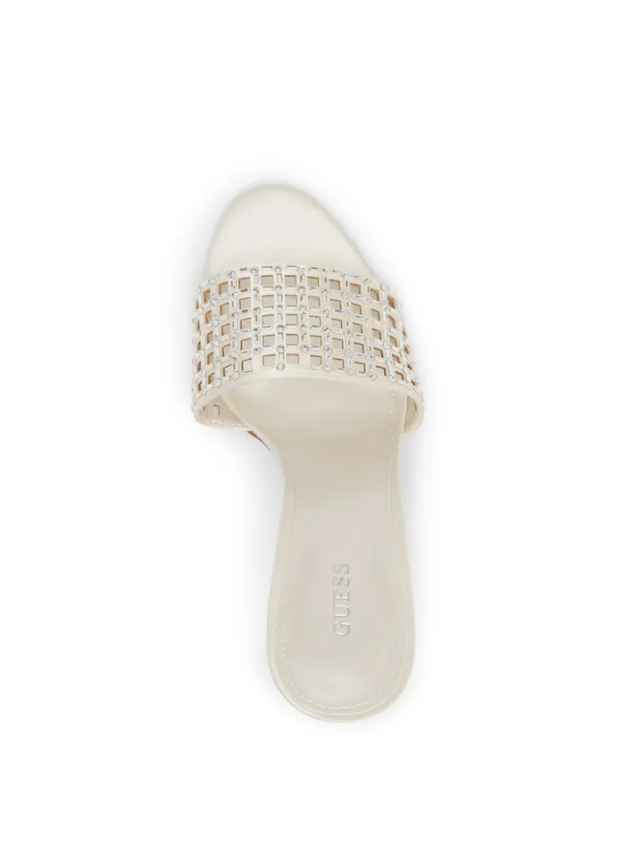 Women Heels GUESS White Mably Crystal High Heels
